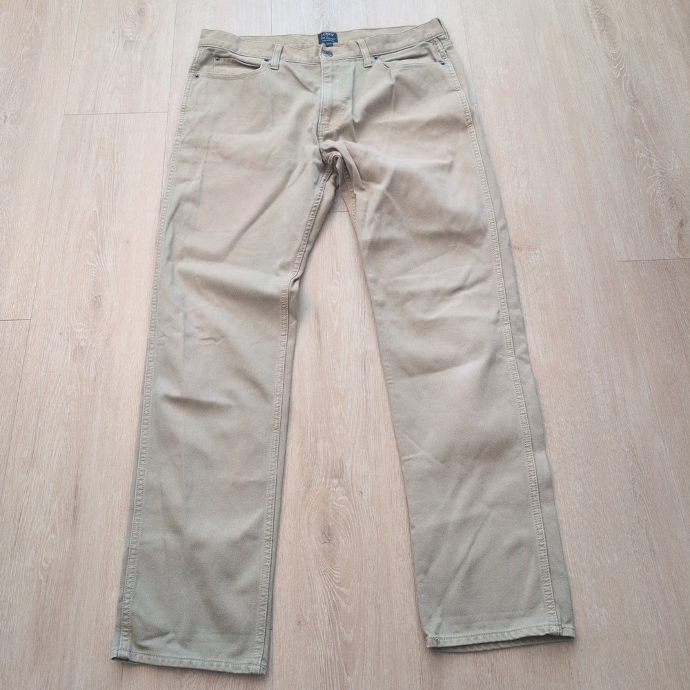 J.Crew The Sutton Straight Leg Khaki Pants Mens 34x29 Tan Five Pocket Trousers